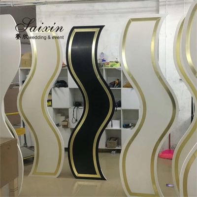 Unique design curve 4 pcs set acrylic stand for wedding stage decoration