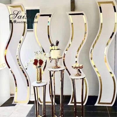 Unique design curve 4 pcs set acrylic stand for wedding stage decoration