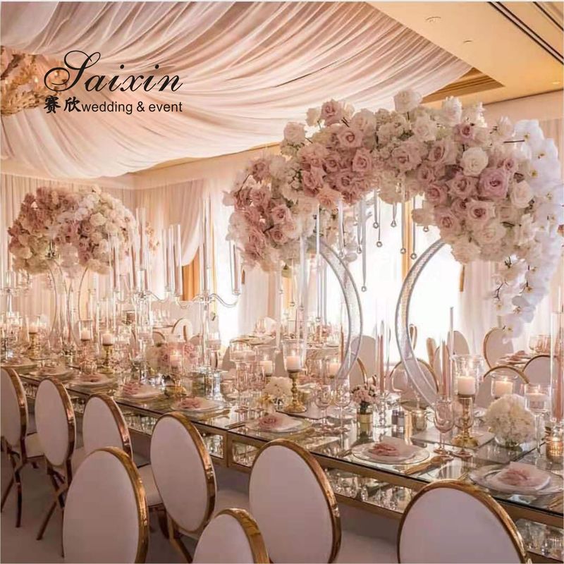 Cheap Wedding Event centerpiece White display flower stand for table decoration