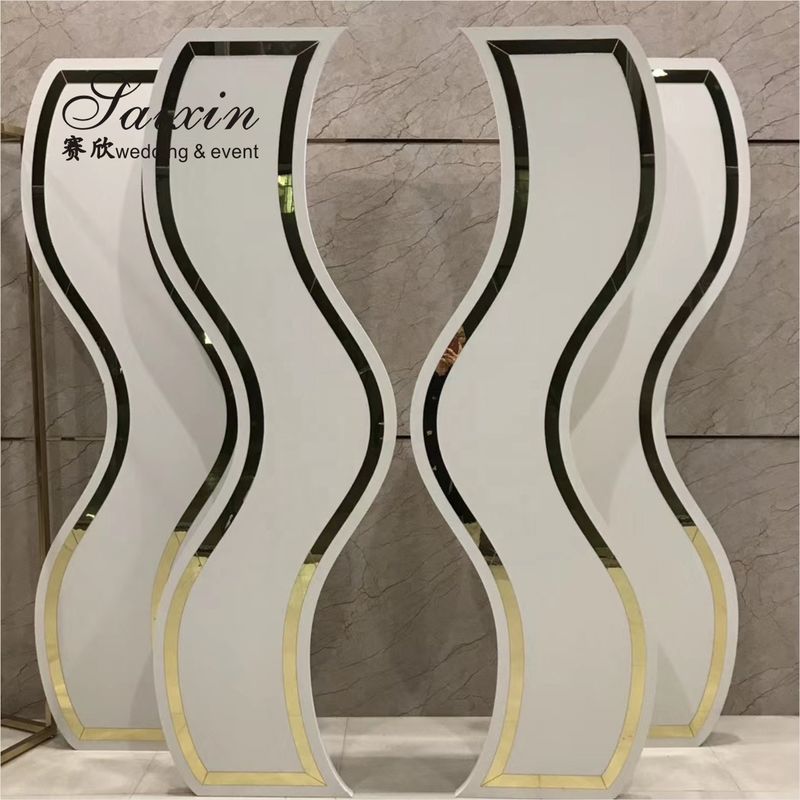 Unique design curve 4 pcs set acrylic stand for wedding stage decoration