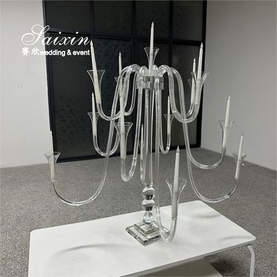 럭셔리 웨딩 중추물 크리스탈 유리 큰 가지 촛불 기기 테이블 장식