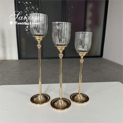공장 사용자 정의 3 PCS 세트 금 기본 은 안경 결혼식 중추를 위한 촛불