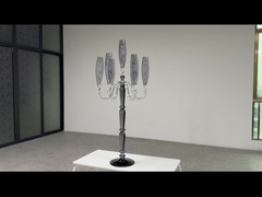 큰 7 팔 크리스탈 캔들러 치크 연소 회색 웨딩 센터피스