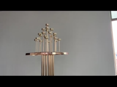 결혼식 바닥 장식 촛불 들고 있는 높은 금색 꽃받침대